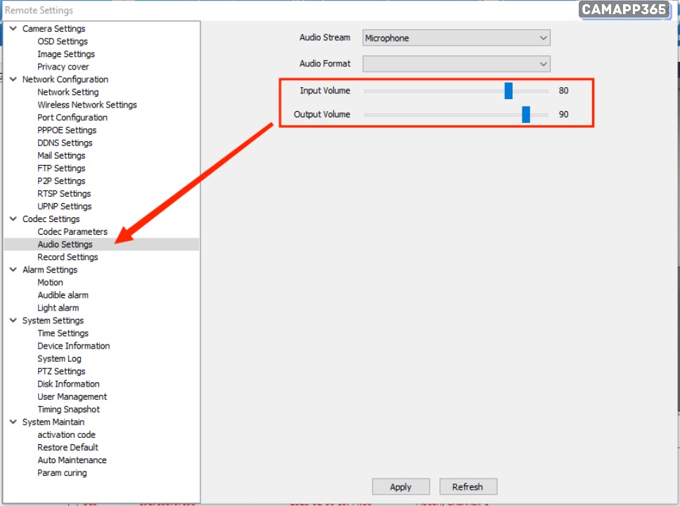 audio settings