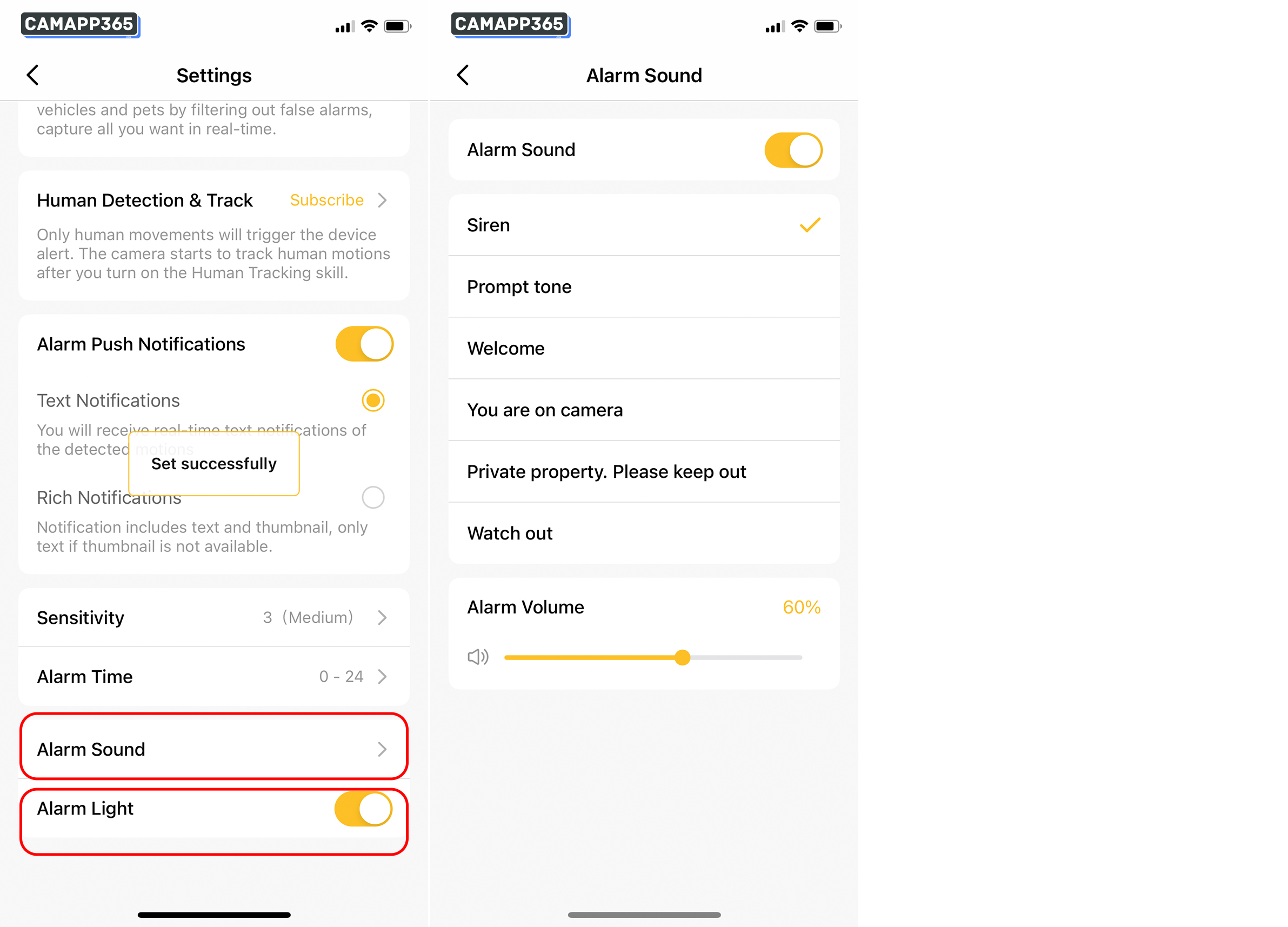 Motion Detection Settings