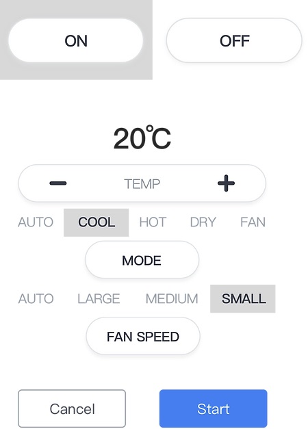 Add air conditioner via customize mode 1