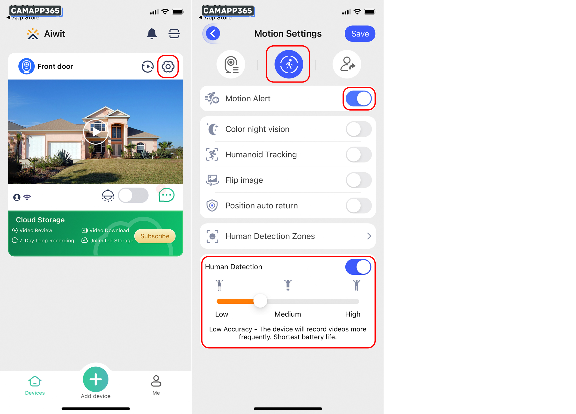 Motion Detection Settings