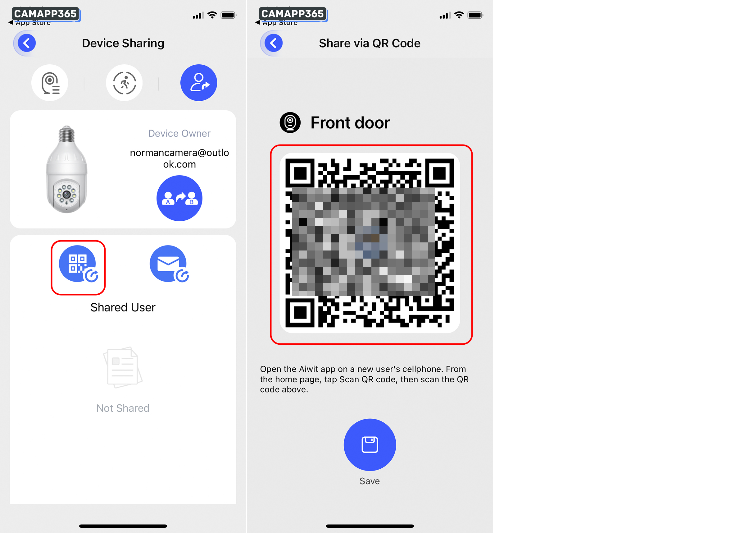 QR code sharing